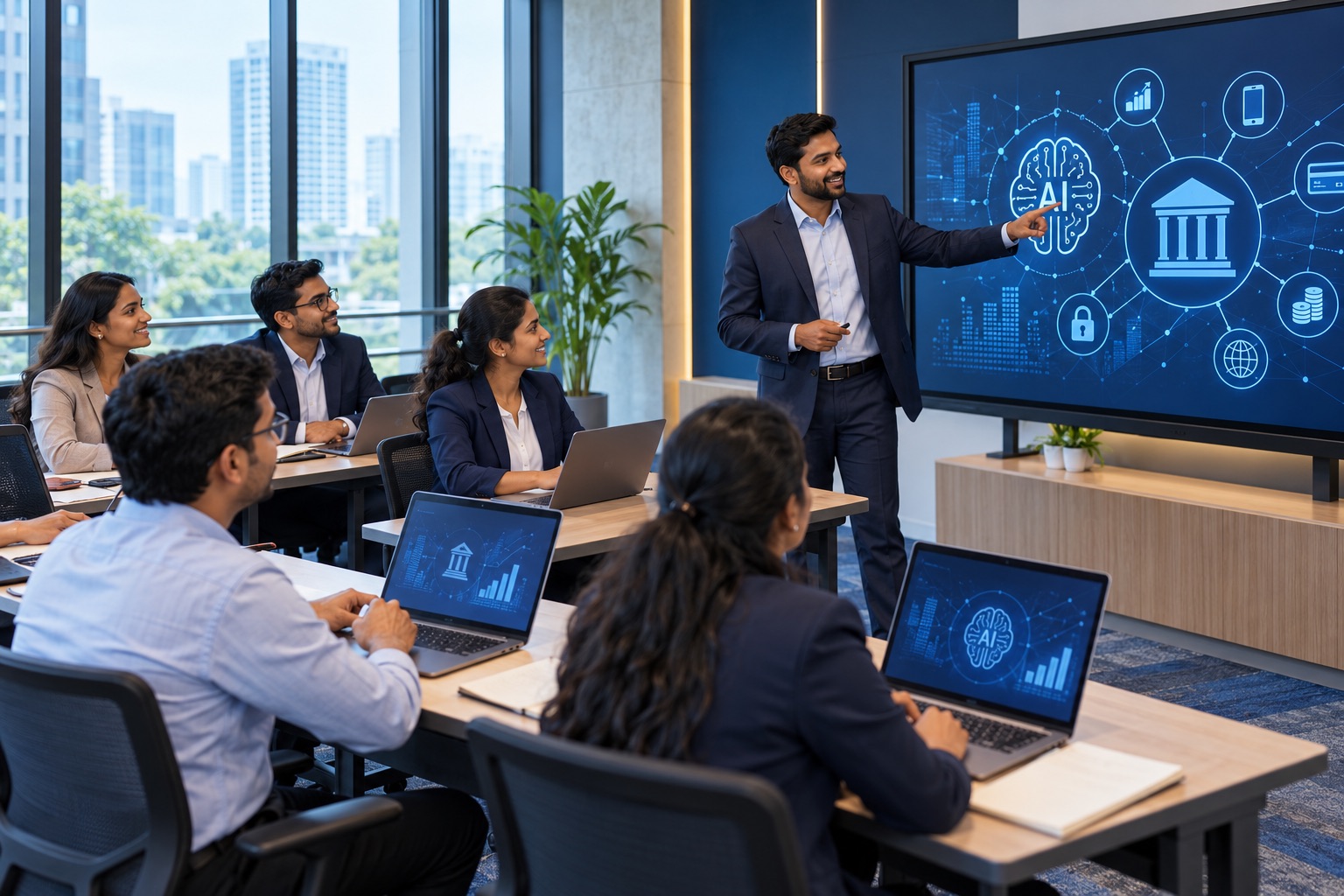 AI-generated illustration of AI digital banking training
