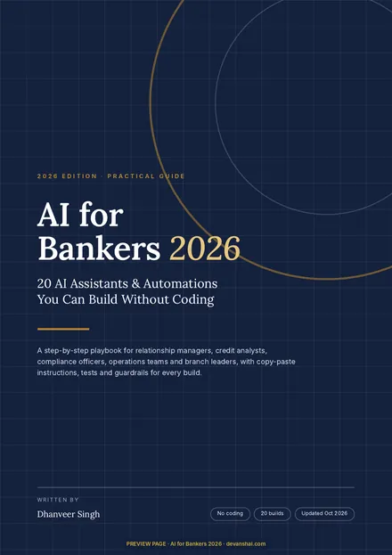 Front cover (Page 1) from AI for Bankers 2026